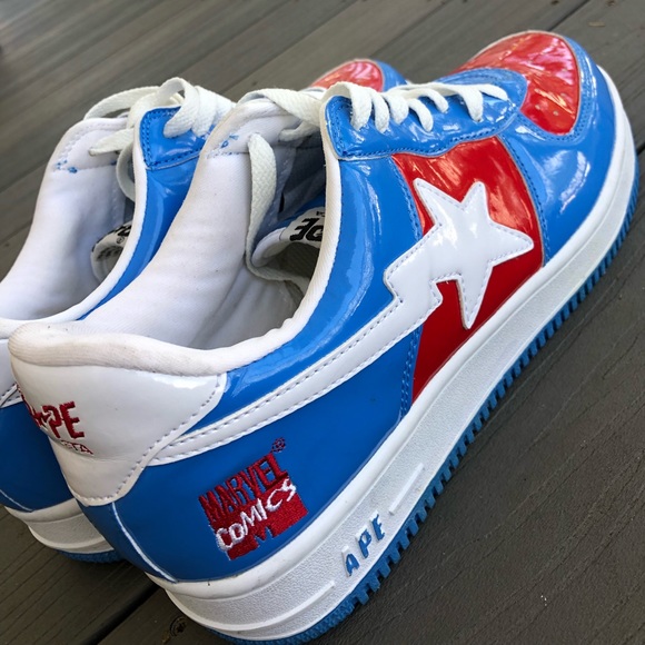 captain america bape shoes